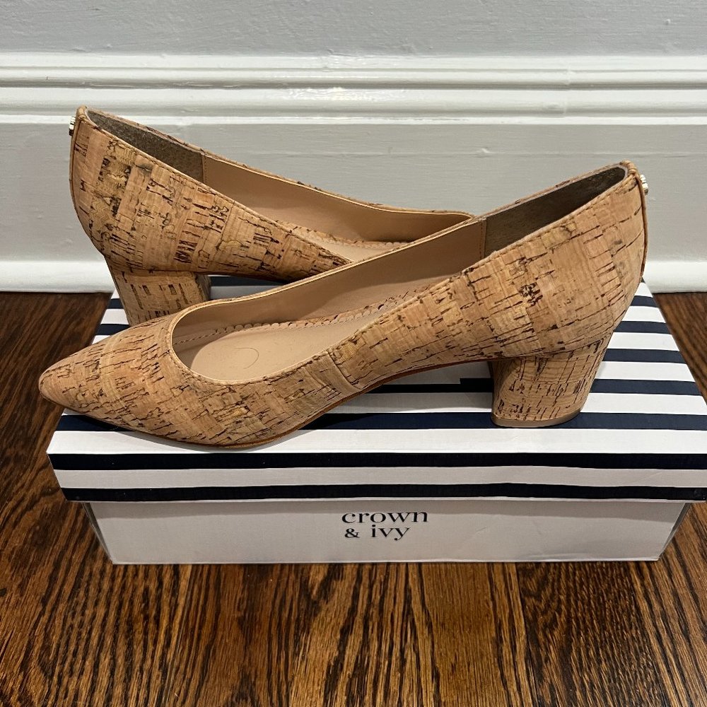 Crown and Ivy cork  block heels size 7 Never Worn